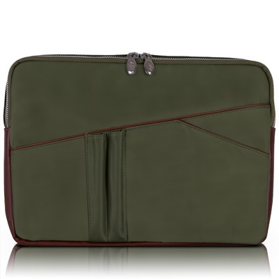 AUBURN | 15" Green Nylon Laptop Sleeve | McKleinUSA