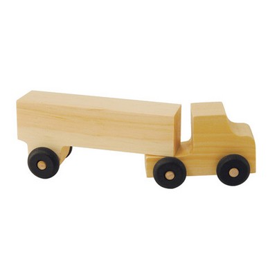 SMITRKL - 8.5" Wood Semi-Truck With Laser Image