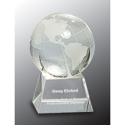 3 1/2" Crystal Globe on Clear Base