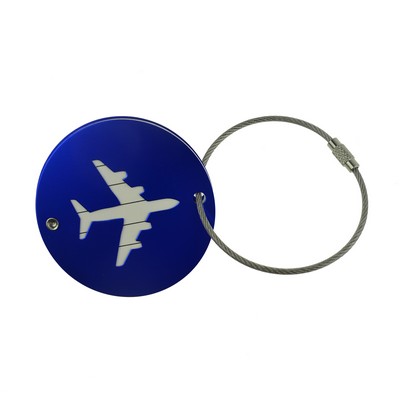 Durable Round Airplane Aluminum Luggage Tag