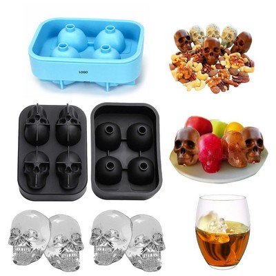 Skull shape ice mold tray