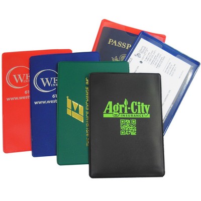 Passport/Insurance Card/Passbook Sleeve (Short Side Open/Opaque Front, Clear Back) 4 x 5 3/4