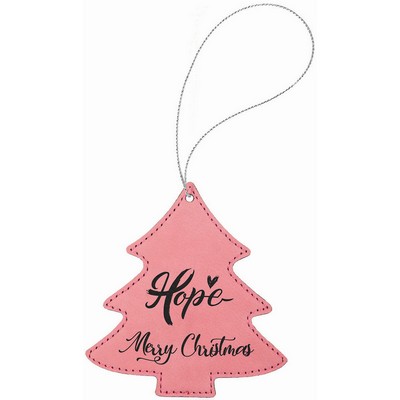 Pink Leatherette Tree Ornament