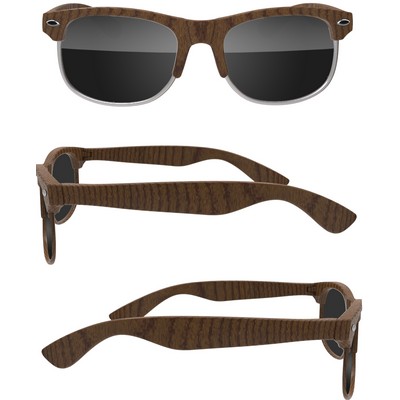 Faux- Wood Club Sport Promotional Sunglasses