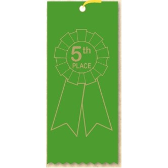 2"x 6" 5TH Place Stock Lapel Award Ribbon