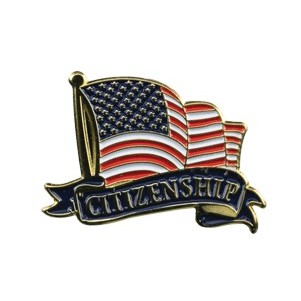 Bright Gold Educational Citizenship Lapel Pin (1-1/8")