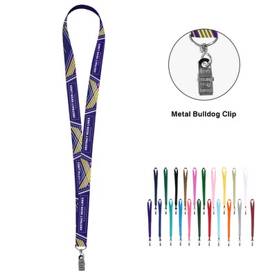 3/4'' Full Color Sublimated Lanyard W/ Metal Bulldog Clip