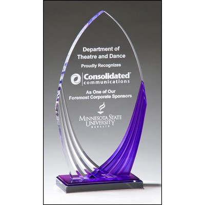 Tidal Series Acrylic Award w/Printed Violet Accent (4.25"x 8.25")