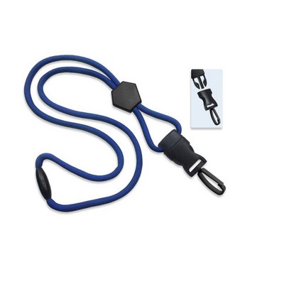 1/4" Blank Detachable Lanyard w/D-tach Plastic Swivel Hook (Royal Blue)