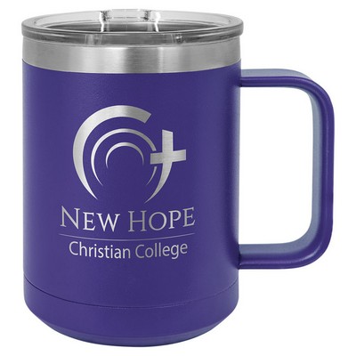 15 Oz. Stainless Steel Coffee Mug - Purple