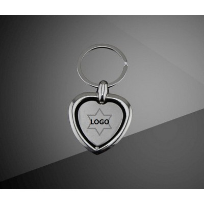 Heart-Shaped Rotating Metal Keychain