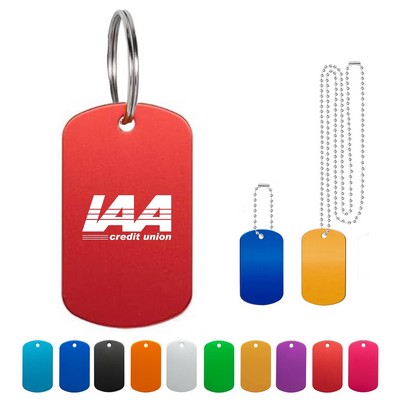 Aluminum Anodized Dog Tag Keychain