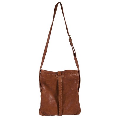 Lambskin Leather Handbag w/Extended Tab Closure