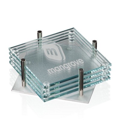 Square Coasters - Set of 4 Starfire on Aluminum Base