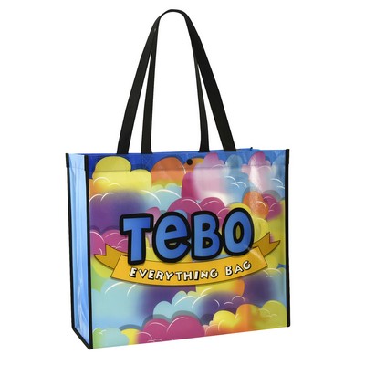 Custom 120g Laminated Non-Woven PP Tote Bag 16"x14"x6"