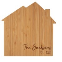 10" x 10 " House Shaped Bamboo Cutting Board