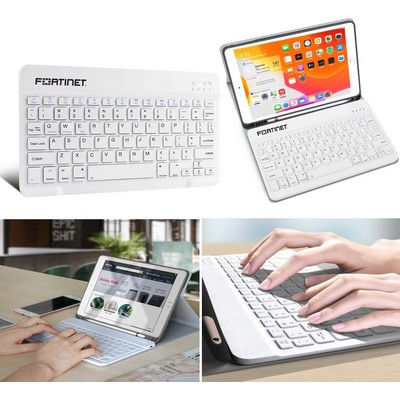 Kidder Universal Portable Bluetooth Wireless Keyboard for Smartphones and Tablets (White)