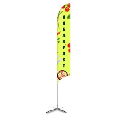 Breakfast Pre Printed 15' G7 Feather Flag - Green