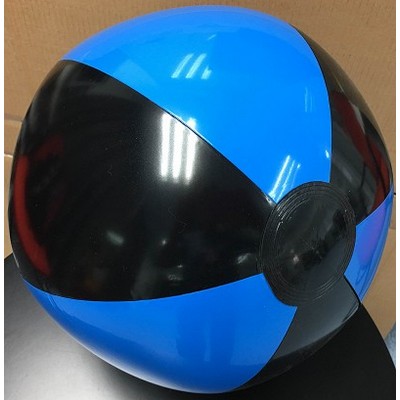 16" Inflatable Alternating Solid Blue & Black Beach Ball