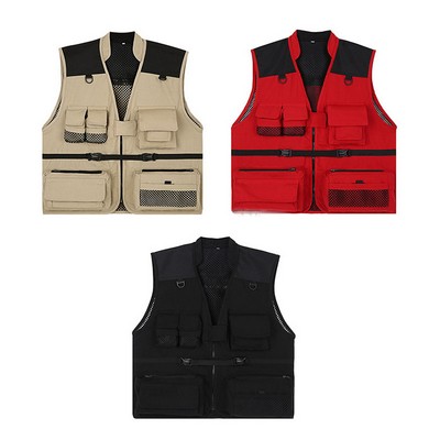 Unisex Photography Fishing Vest Multi-Pockets