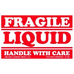 Fragile Liquid Handle with Care Paper Labels - 2.5" x 4"