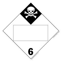 Inhalation Hazard Class 6 Blank, Polycoated Tagboard Placard - 10.75" x 10.75"