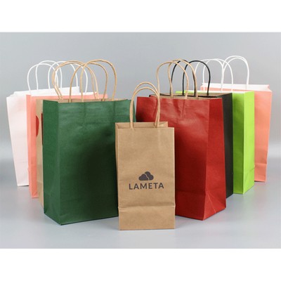 Kraft Paper Gift Bags (7.88L x 5.52D x 10.24H Inches)