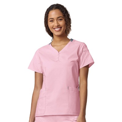 WonderWink® WonderFLEX Women's Friendship Henley Scrub Top