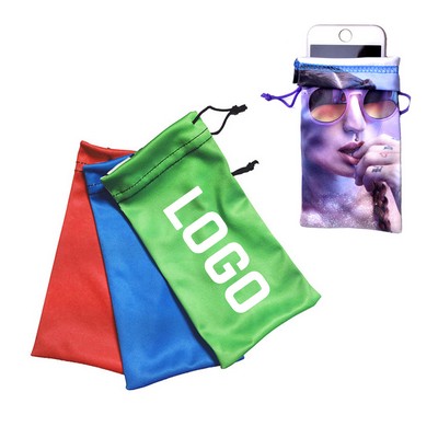 Full Color Microfiber Cell Phone Pouch w/ Drawstring