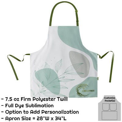 Poly Twill Sublimation Bib Apron (28"W X 34"L)