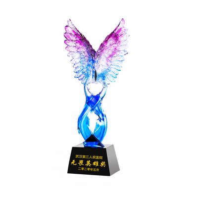 Colorful Custom Glass Award Glazed Crystal Liuli Trophy