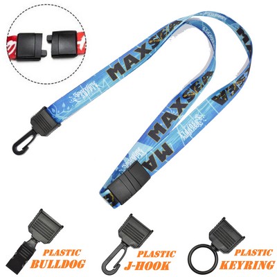 5/8" Sublimated Safety Breakaway Lanyards w/ Plastic Attachments