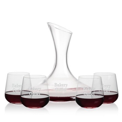 Madagascar Carafe & 4 Howden Stemless Wine