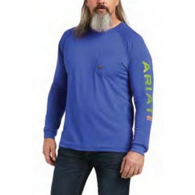 Rebar® Royal Blue/Neon Lime Heat Fighter Long Sleeve T-Shirt