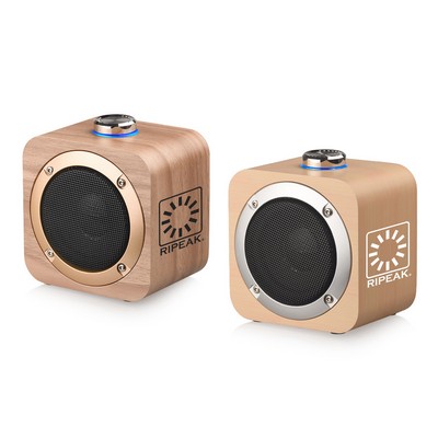 Portable Wood Knob Control TWS Wireless Speaker