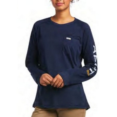 Rebar® Heat Fighter Navy & Gray Blue Long Sleeve T-Shirt