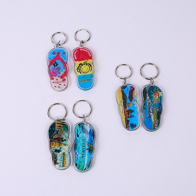 Acrylic Flip Flop Slipper Keychain