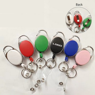 Carabiner Badge Reel W/ Clip