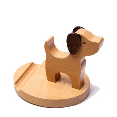 Wooden Dog-shaped Phone Stand