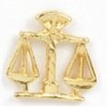 Gold Scale of Justice Stock Casting Lapel Pin