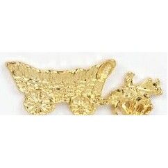 Horse Drawn Covered Wagon Stock Cast Pin