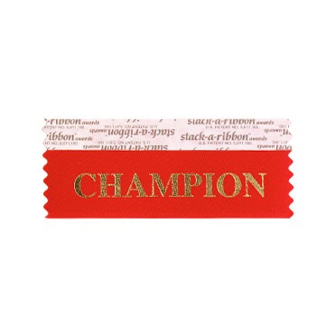 Champion Stk A Rbn Red Ribbon Gold Imprint