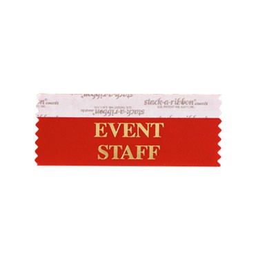 Event Staff Stk A Rbn Red Ribbon Gold Imprint