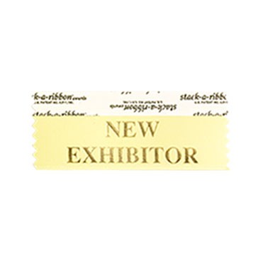 New Exhibitor Stk A Rbn Canary Ribbon Gold Imprint