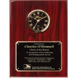 Rosewood Finish Plaque w/Clock