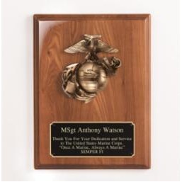 Walnut Piano Finish Plaque w/Marine Casting