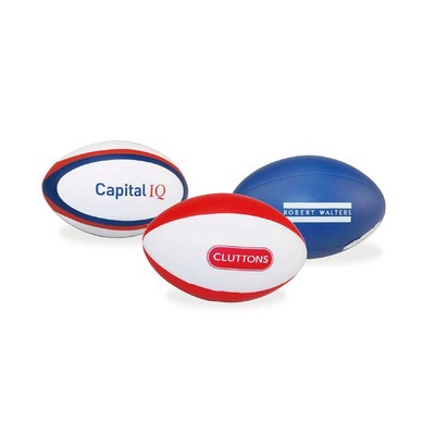 Custom Rugby Football Stress Reliever w/Logo