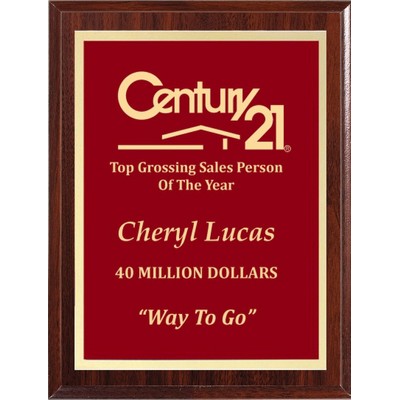 Economy Dark Cherry Plaque Series with Red Plate, 9"x12"