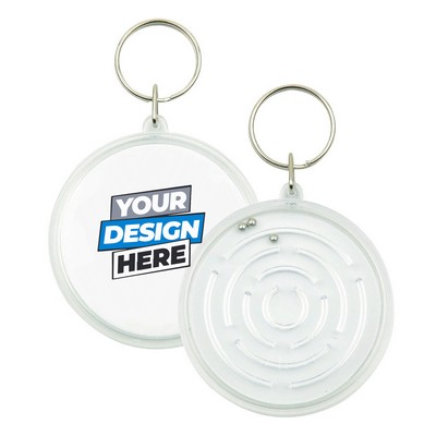 Clear Round Maze Puzzle Keychain