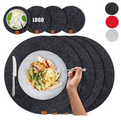 8 Pieces Round Shape Felt Placemats